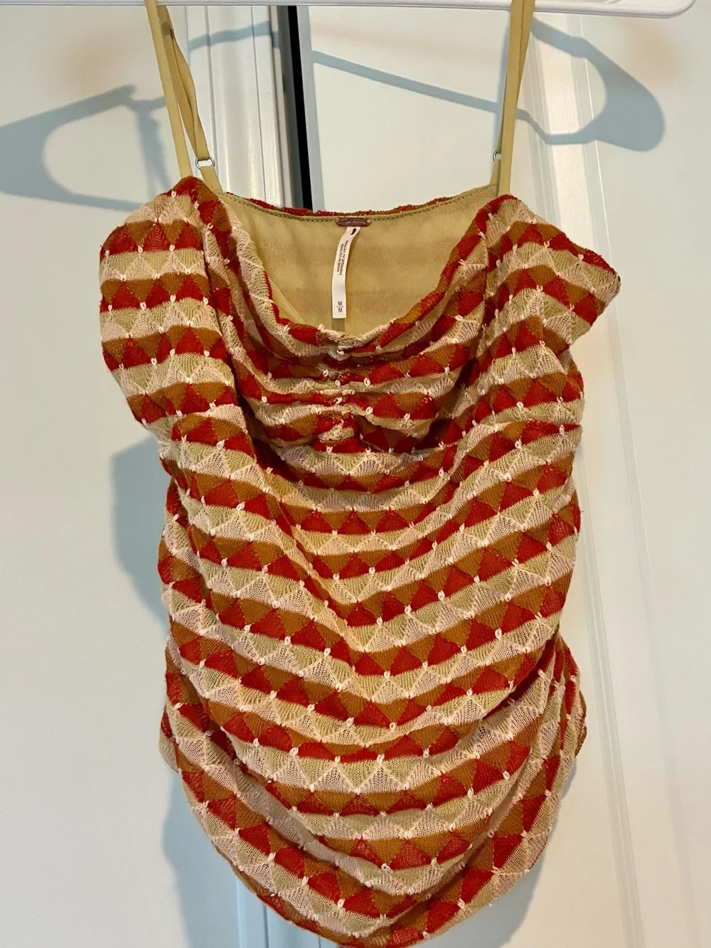 Free People New Love  Strawberry 🍓 Combo Ruched Cami